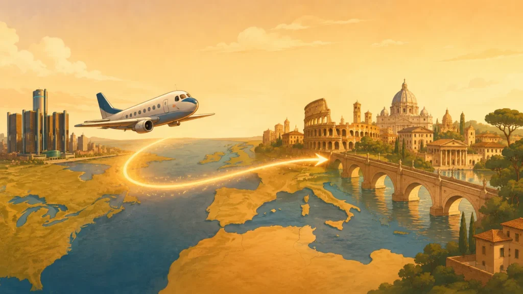 How Long Is the Flight From Detroit to Rome Italy